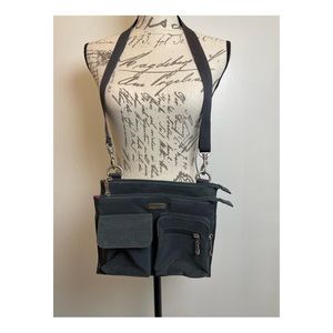 Baggallini Gray Nylon Crossbody Travel Organizer Purse